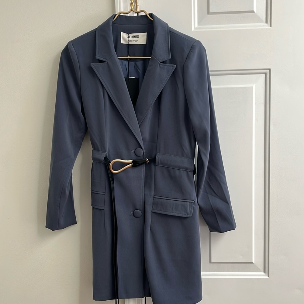 Petite Blazer Dress with black belt